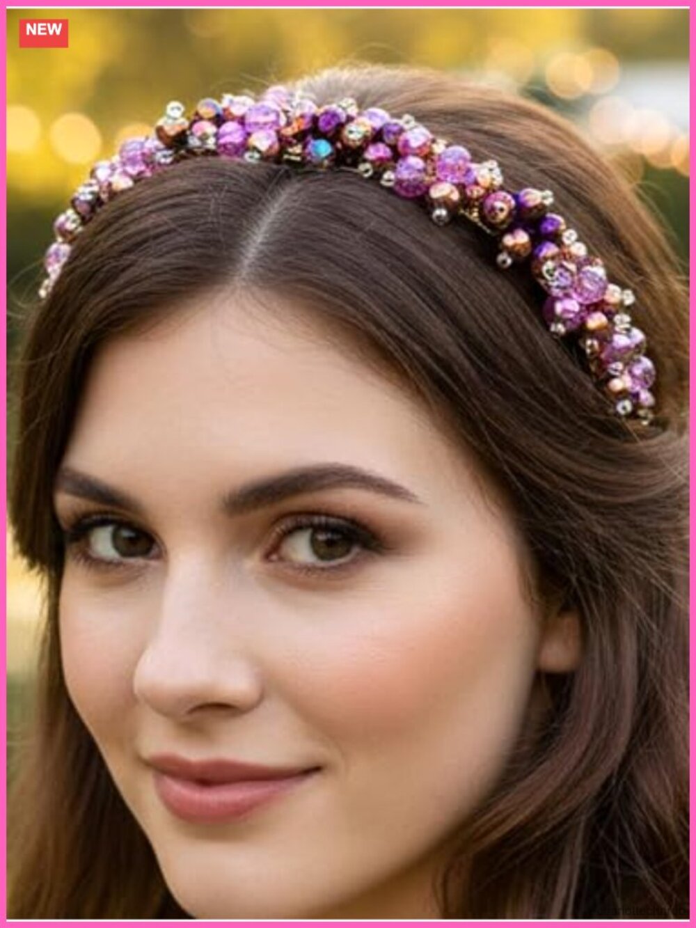 Crystal Headband Thin Hairband Beaded Headpiece for Party Prom Wedding